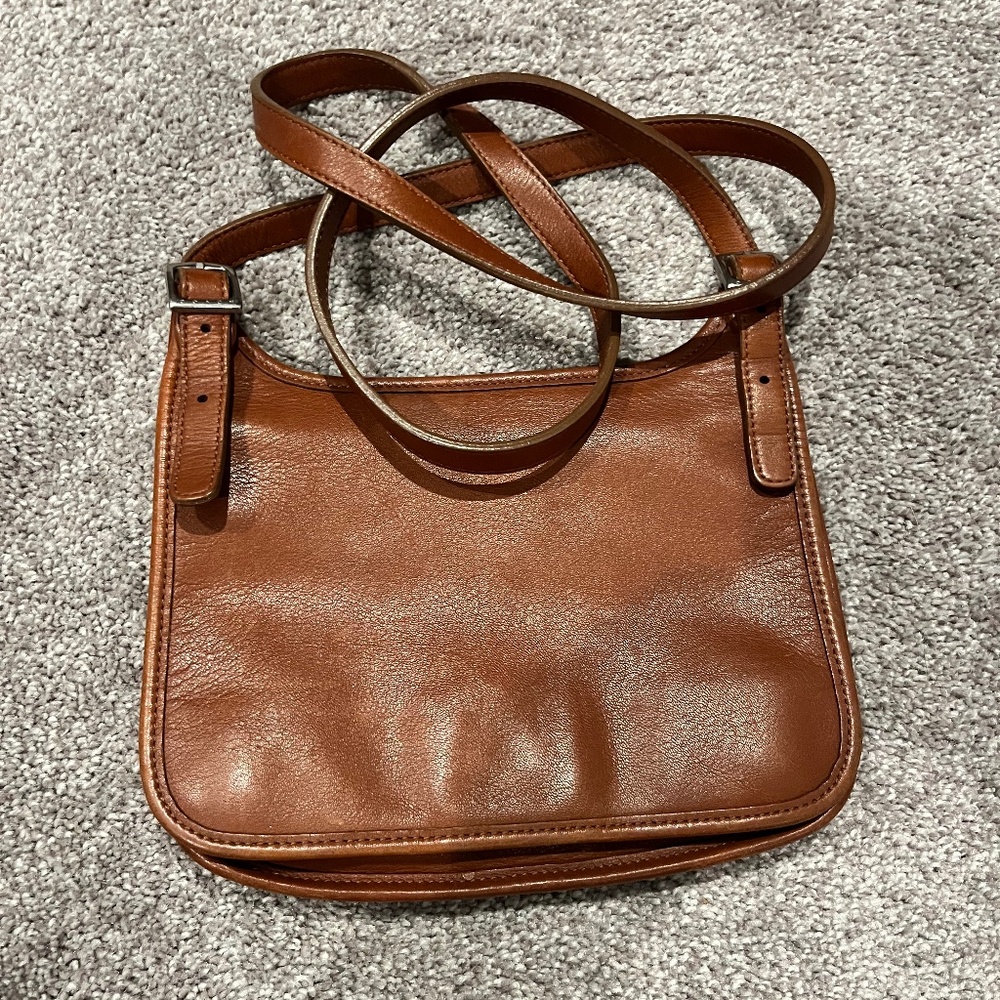 Coach vintage brown leather small hippie crossover